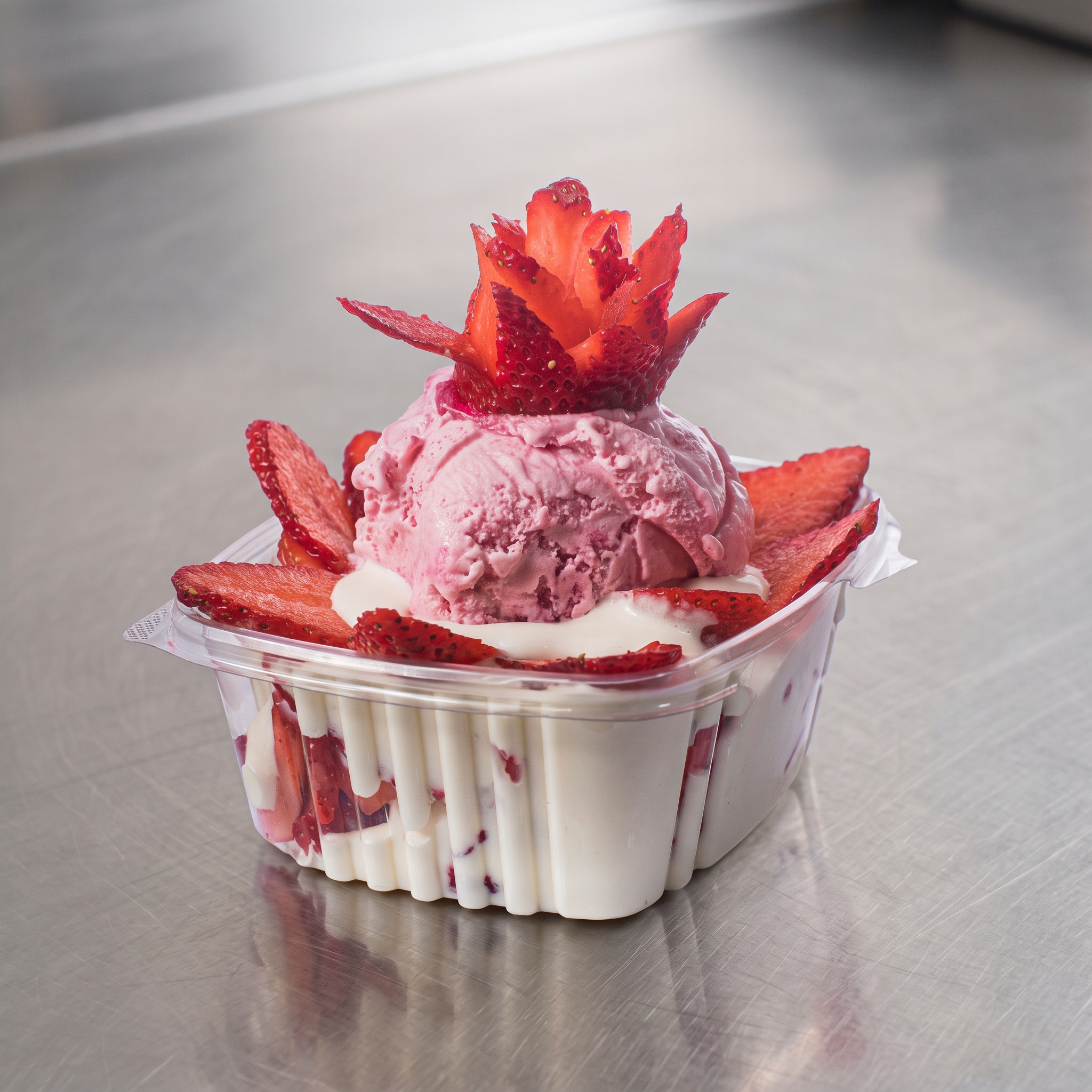 Fresas con Crema y Helado